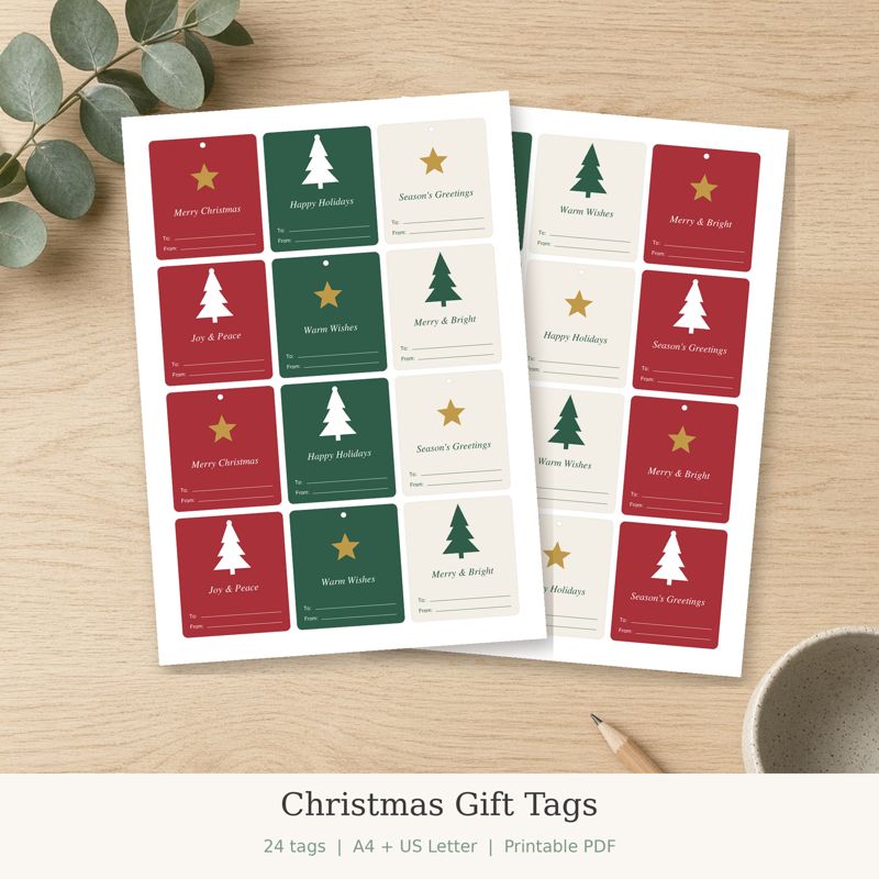 Christmas Gift Tags printable preview