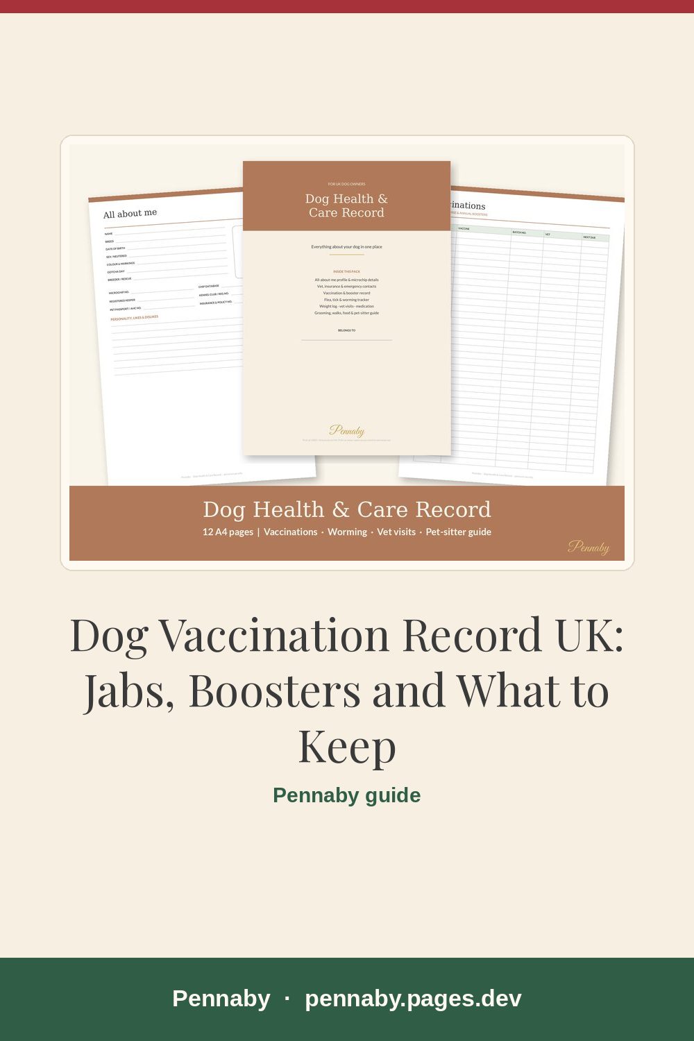 Dog Vaccination Record UK: Jabs, Boosters and What to Keep – Pinterest image