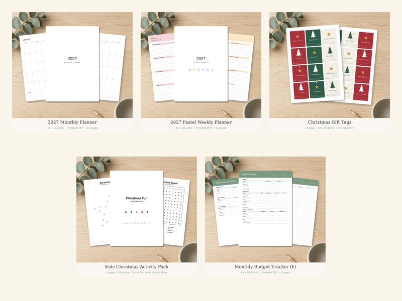 5-Printable Bundle printable preview